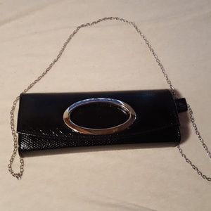 Black Faux Snake Skin Purse